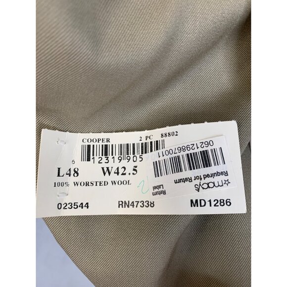 NWT Mens Jones NY Cooper Beige 2-Piece Suit 48L 48 Long Wool REE10686 - Picture 4 of 10